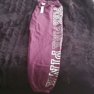 VS PINK BLACKBERRY BLING FOIL JOGGERS
